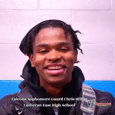 Lutheran East Falcons Chris Hill Jr. after their 68-55 win over Cleveland  Heights. Brought to you by Brunswick Auto Mart.