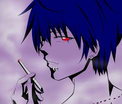 Anime characters with purple hair are some of the most interesting out of all the hair color types. 5071015 Cigarette Blue Hair Smoking Red Eyes Boy Wallpaper Cool Wallpapers For Me