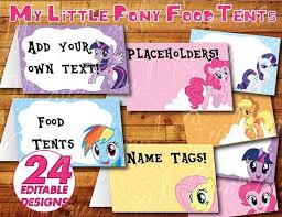 Printable My Little Pony Birthday Party Food Label Food Tent My Little Pony Birthday My Little Pony Birthday Party Pony Birthday