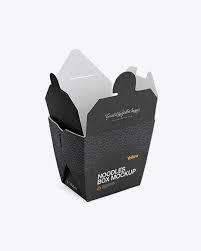 Download Opened Kraft Noodles Box Mockup Half Side View In Box Mockups On Yellow Images Object Mockups