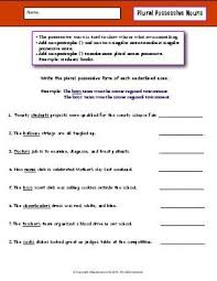 Worksheet Plural Possessive Nouns Write The Plural Possessive Form Of Each Underlined Noun In 2020 Nouns Worksheet Plurals Possessive Nouns