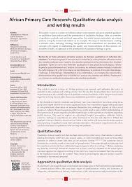 Qualitative research can be used to understand how an individual subjectively perceives and gives meaning to their social reality. Pdf Qualitative Data Analysis And Writing Results Workshop