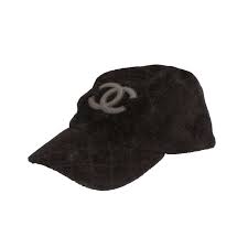 Chanel Velvet Cap Hat With Leather Cc Logo 1stdibs Com Hats Hats Vintage Chanel