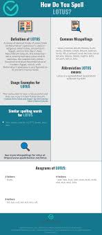 Correct Spelling For Lotus Infographic Spellchecker Net