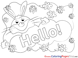 Free, printable hello kitty coloring pages, party invitations, printables and paper crafts for hello kitty fans the world over! Rabbit Hello Coloring Pages Free