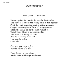 The Great Tsunami Michele Wolf Words To Use Poetry Magazine The Way He Looks
