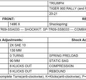 Progressive fork springs for Tiger 900 Rally / Rally Pro (2020-2021) -20mm  lowering