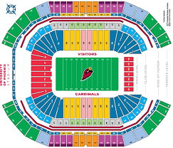 Described Cardinals Stadium Seat Map Arizona Cardinals