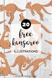 Free Kangaroo Clipart Set Enliven Designs Kangaroo Illustration Kangaroo Drawing Kangaroo Funny