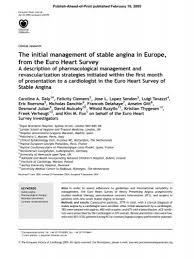 Eleonora beata sophia von hertzen in myheritage family trees. Ehs On Stable Angina Main Publication European Society Of