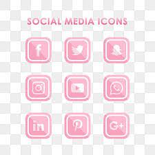 Social Media Icons In Pink Square Design Social Media Icons Symbols Png And Vector With Transparent Background For Free Download Social Media Icons Free Social Media Icons Social Media Icons Vector