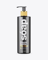 Download Glossy Soap Bottle With Pump Mockup Front View In Bottle Mockups On Yellow Images Object Mockups PSD Mockup Templates
