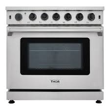 This gas range brings professional styling and quality into your home kitchen. Silver Comes With Extra Cast Iron Griddle Thor Kitchen 36 Freestanding Gas Range With 5 2 Cu Ft Gas Convection Oven 6 Burners 1 Years Warranty Gas Range With Lp Kit Stainless Steel Appliances Freestanding