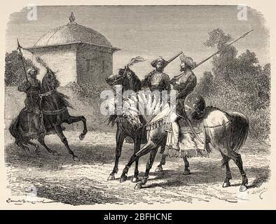 Horsemen of the bodyguard of the Gaikwar of Vadodara (Baroda). The Gaekwad or Gaikwad was a royal Maratha clan that ruled the princely state of Baroda. The ruling prince was known as