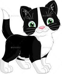 Black And White Cat Drawing Cartoon Cute Little Kitten On A White Background Eps 8 Jpg High Resolution Cute Little Kittens Cute Drawings Cat Clipart