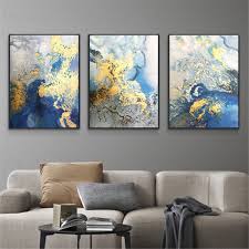 3 Pieces Gold Art Abstract Painting Wall Art Picture For Etsy Living Room Pictures Wall Art Living Room 3 Piece Canvas Art