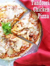 Quick And Easy Tandoori Chicken Pizza Homemade Dough Made In Food Processor So Easy And Q Tandoori Chicken Pizza Food Processor Recipes Chicken Pizza Recipes