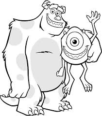 Mike wazowski, sulley (james p. Sulley And Mike Are Best Budd In Monsters Inc Coloring Page Kids Play Color