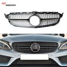 Mercedes W205 Abs Plastic Front Diamond Grill Grille For Benz 2015 2016 Sports Edition Black Benz Mercedes Mercedes Benz 2015