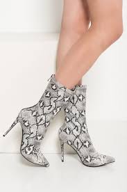 Black And White Snakeskin Booties Pin On Shoes