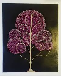 El puntillismo es un estilo que consiste en hacer una obra mediante puntos. Cerezo Rosa Dibujos Puntillismo Cerezo Rosa