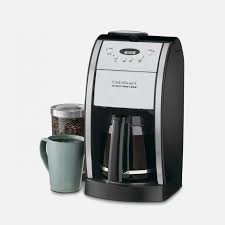 Coffee brews into a clear glass car… Cuisinart Grind Brew 12 Cup Automatic Coffeemaker With Brushed Metal Italian Styling