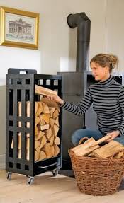 Dieses Brennholzregal Wird Draussen Mit Holz Bestuckt Und Dann Bequem Zum Ofen Gerollt Wir Zeigen Ihnen Den Ba Hraneniya Drov Stojka Dlya Drov Derzhatel Dlya Drov