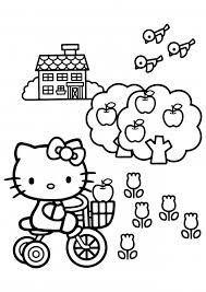 Free my melody & keroppi coloring pages stephanie hopkins. Kitty On A Bike In The Garden Coloring Pages Hello Kitty Coloring Pages Colorings Cc