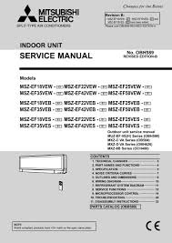 Talks about basic electrical wiring and components in a straight cool split type air conditioner. Service Manual Mitsubishi Electric