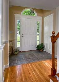 Slate Tile Floor Entry Design Ideas Pictures Remodel And Decor Floor Design House Entrance Foyer Flooring