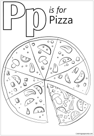 Discover (and save!) your own pins on pinterest. Letter P Is For Pizza Coloring Pages Alphabet Coloring Pages Coloring Pages For Kids And Adults