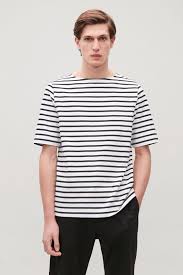 Black And White Striped T Shirt Mens Cotton Breton Striped T Shirt White Black T Shirts Cos Black And White T Shirts Mens Stripes Mens Swimwear