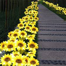 Lamps plus plow & hearth serenity health. Solar Powered Sunflower Lights Illuminate Your Garden At Night