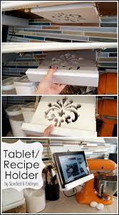 Diy Tablet And Recipe Book Holder For Under Cabinets Reality Daydream Recipe Book Holders Home Diy Home Improvement