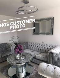 Diamond Crush Circular Coffee Table Mirrored Furniture Sparkle Diamond House Of Sparkles Home Design Living Room Furniture Mirrored Furniture