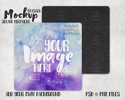 Square Neoprene Coaster With Black Back Mockup With Front And Etsy Free Psd Mockups Templates Free Packaging Mockup Mockup Free Psd