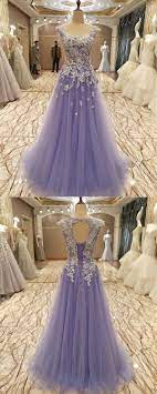 2019 Lavender Tulle Beaded Sequin Embroidery Long Formal Prom Dress Formal Prom Dresses Long Cute Prom Dresses Dresses