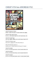 Main grand theft auto atau gta 5 memang seru apalagi kalo pake cheat uang gta 5. Cheat Gta San Andreas Ps2 Pdf