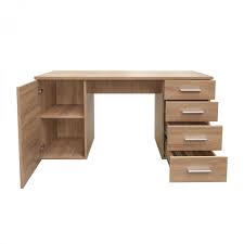 Biroul pentru calculator max este un birou de colt ce este prevazut cu toate utilitatile fie ca vorbim de un birou pentru elev, student, firme. Birou Aix C Realizat Din Pal Melaminat Cu Finisaj Stejar Sonoma 4 Sertare O Usa 135 X 75 5 X 50 Cm Emag Ro
