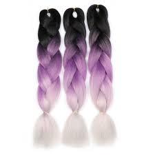Lengthen and thicken your existing hair for braiding with sassy 100% kanekalon jumbo braid. Amazon Com Ombre Braiding Hair Kanekalon 3packs Synthetic Hair Extension For Braiding Twist 24 Inch Black Purple Silver Grey Kanekalon Hair Beauty