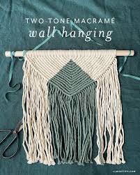 Macrame wall hangings are oh so boho and instantly add a pop of rustic, sophisticated touch to your plain boring wall. Two Tone Macrame Wall Hanging Diy Tutorial Lia Griffith