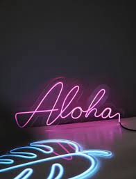 Aloha Glowing Wire Neon Sign Etsy Neon Signs Custom Neon Signs Neon Light Signs