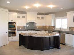 Grey Subway Tile White Cabinets And Dark Island Symphonyhomes White Kitchen Remodeling Black Kitchen Cabinets Antique White Kitchen Cabinets