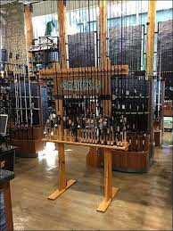 The popularity of pole fishing has grown immensely in the last few years. St Croix Fishing Pole Freestanding Rack Fixtures Close Up