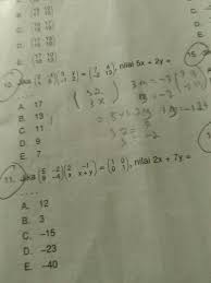 Demikian soal pembahasan dan kunci jawaban pas matematika wajib dan peminatan kelas 11 xi sma mipa ips semester 1 kurikulum 2013. Materi Matriks Kelas Xi Brainly Co Id