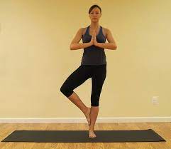 Balancing In Tree Pose Tree Pose Yoga Tree Pose Poses