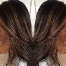 Ashy Blonde Highlights To Add Dimension For This Dark Haired Girl Balayage And Foil Combo Buffaloh Hair Dark Hair With Highlights Brown Hair With Highlights