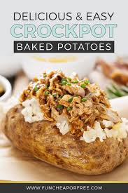Heavier produce like potatoes and cantaloupes can go on the bottom. Easy Baked Potato Bar Crock Pot Baked Potatoes Fun Cheap Or Free