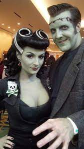 Rockabilly Bride Of Frankenstein And Monster Frankenstein Costume Bride Of Frankenstein Costume Couple Halloween
