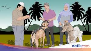 Pertama ikat leher kambing dengan tali pada tiang agar tidak lari, kemudian tutup hidung dan mulut kambing dengan tangan secara rapat. Harga Terakhir Kambing Kurban